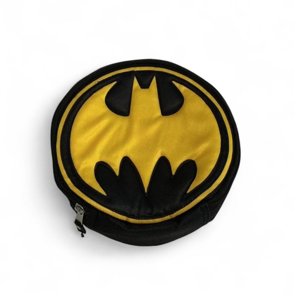 Batman Lunch Bag Kids OS Black Yellow Excellent Insulated Round Logo Bag